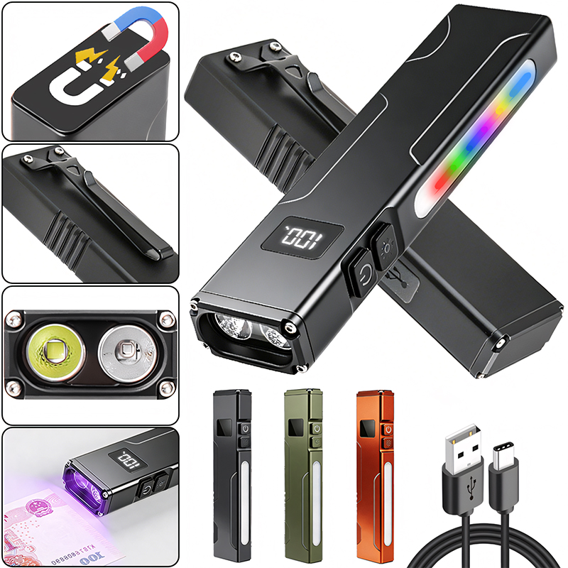 Edc Carry Clip - 다기능 EDC 작업등 자석 UV 라이트