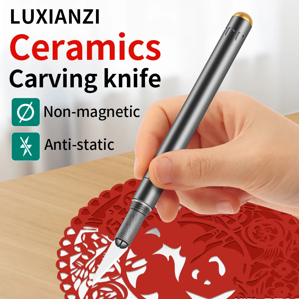 Pocket Knife Ceramic - LUXIANZI 세라믹 블레이드 조각 칼, 알루미늄