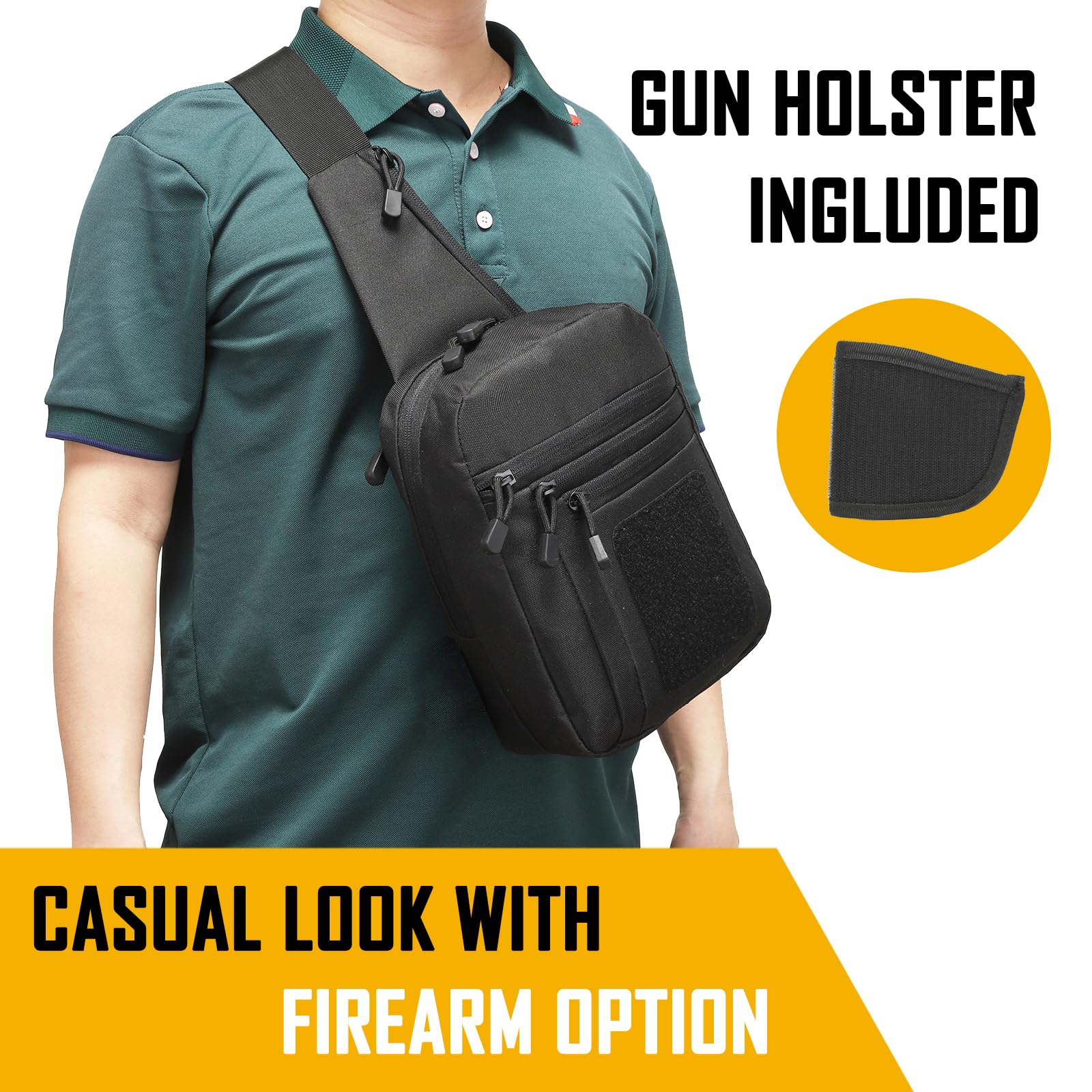 Edc Carry Pouch - 남성용 은닉 휴대 크로스바디 백, CCW
