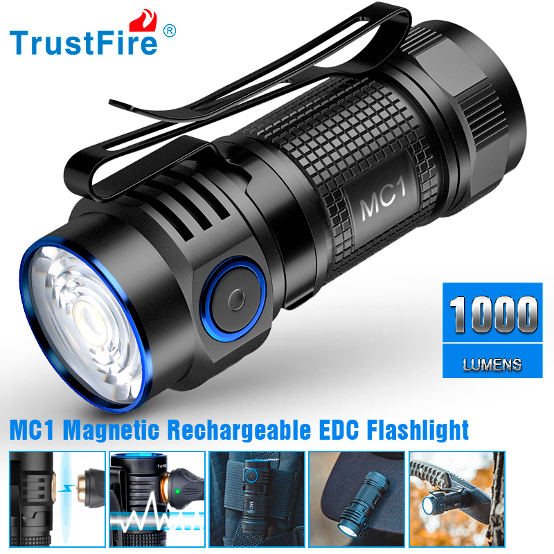 Edc Carry Flashlight - Trustfire MC1 Usb 충전식 손전등 1000루멘