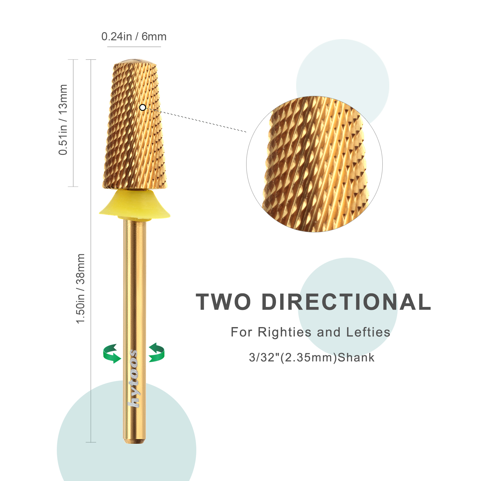 HYTOOS XF 티타늄 안전 네일 비트, 둥근 상단  - Nail File Titanium 리뷰 및 가격