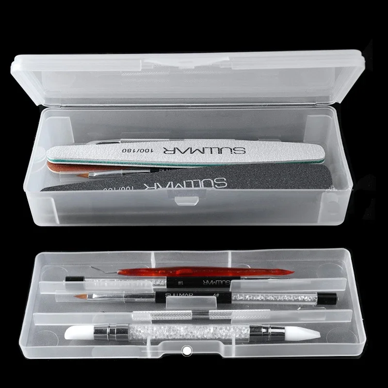 1Pc 직사각형 더블 레이어 네일 아트 도구 빈 보관  - Nail File Titanium 리뷰 및 가격