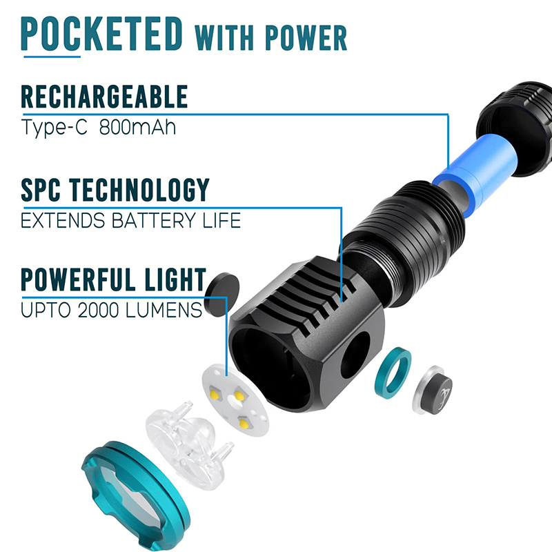 C타입 USB 충전식 포켓 미니 LED 손전등, 휴대용 - Edc Carry Flashlight 리뷰 및 가격