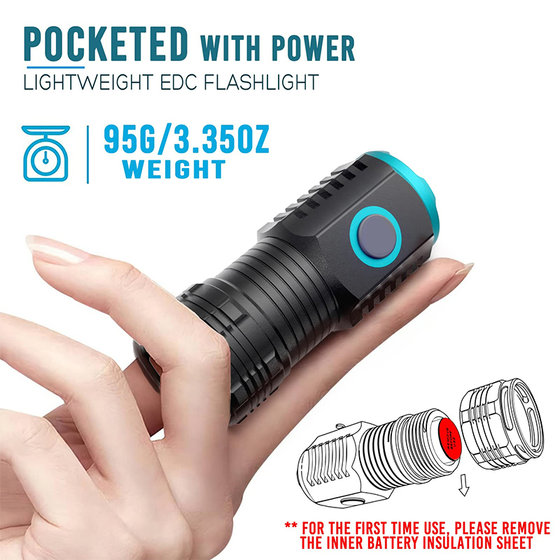 C타입 USB 충전식 포켓 미니 LED 손전등, 휴대용 - Edc Carry Flashlight 리뷰 및 가격