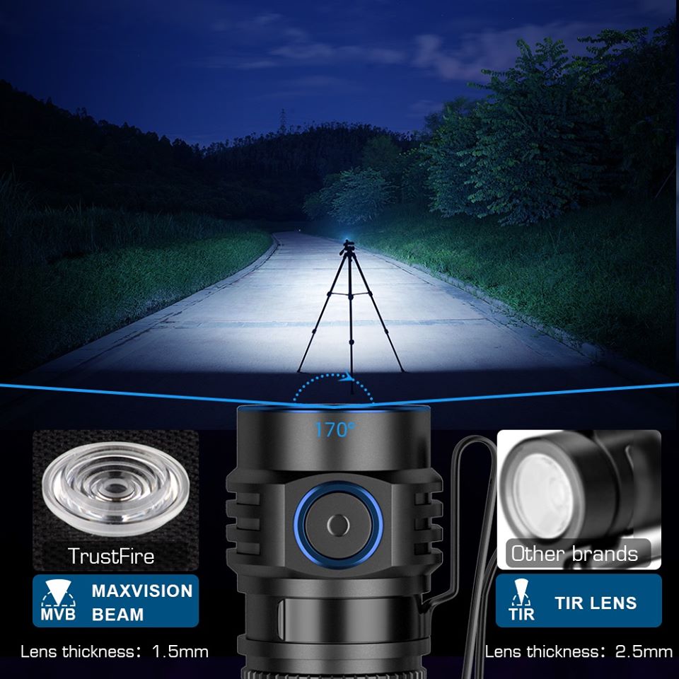 Trustfire MC1 Usb 충전식 손전등 1000 - Edc Carry Flashlight 리뷰 및 가격